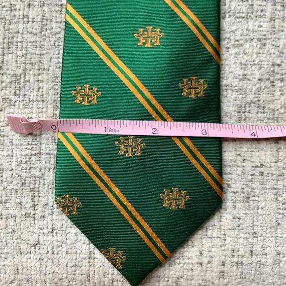 Reformation Bible College Green Gold Silk Neck Tie - Picture 6 of 6